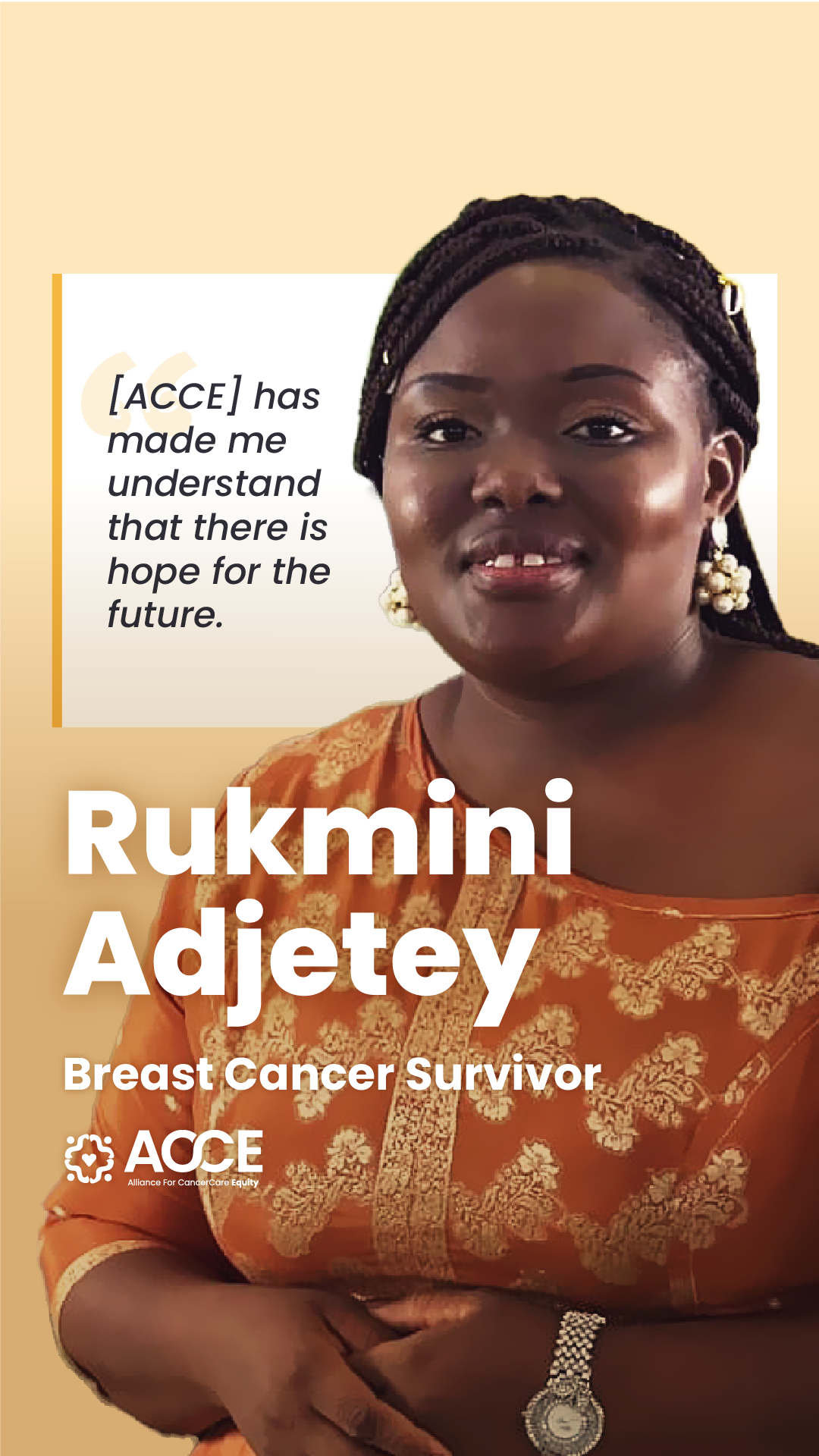 Rukmini Adjetey - Cancer Survivor supported by ACCE